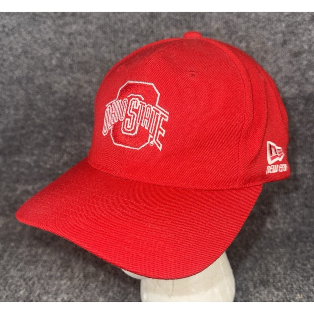 Vintage New Era Ohio State Buckeyes Hat Snapback NCAA College Football Red Cap